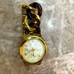 Michael Kors Gold/Tortoise Shell Print Watch